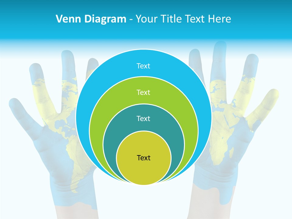 Green Cupped Hands Cartography PowerPoint Template