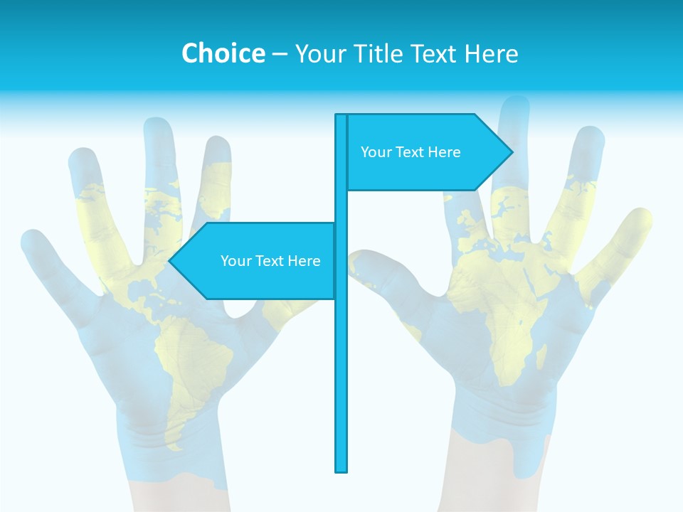 Green Cupped Hands Cartography PowerPoint Template