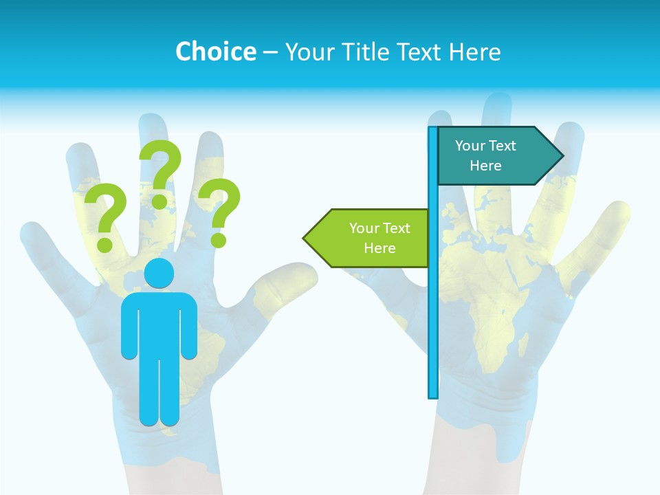 Green Cupped Hands Cartography PowerPoint Template