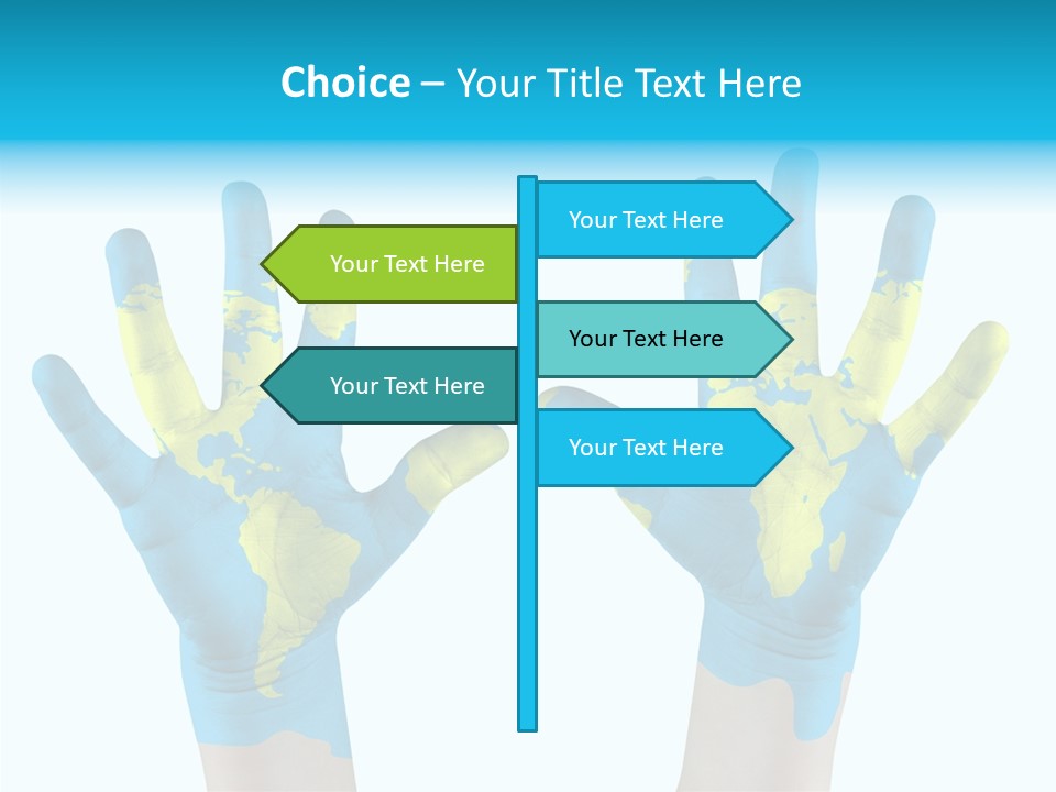 Green Cupped Hands Cartography PowerPoint Template