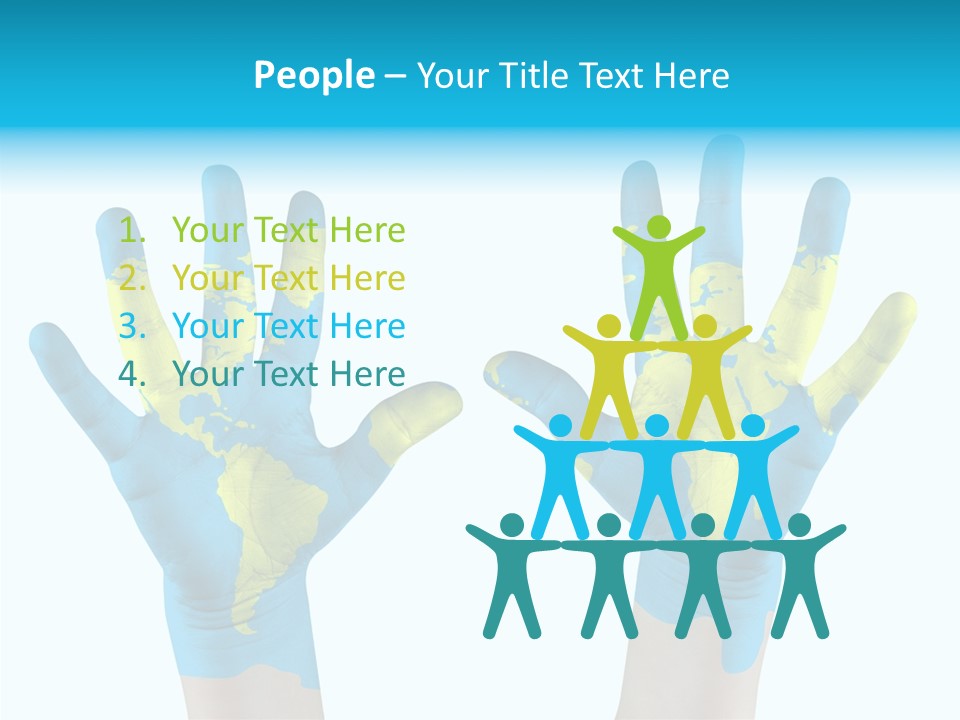 Green Cupped Hands Cartography PowerPoint Template