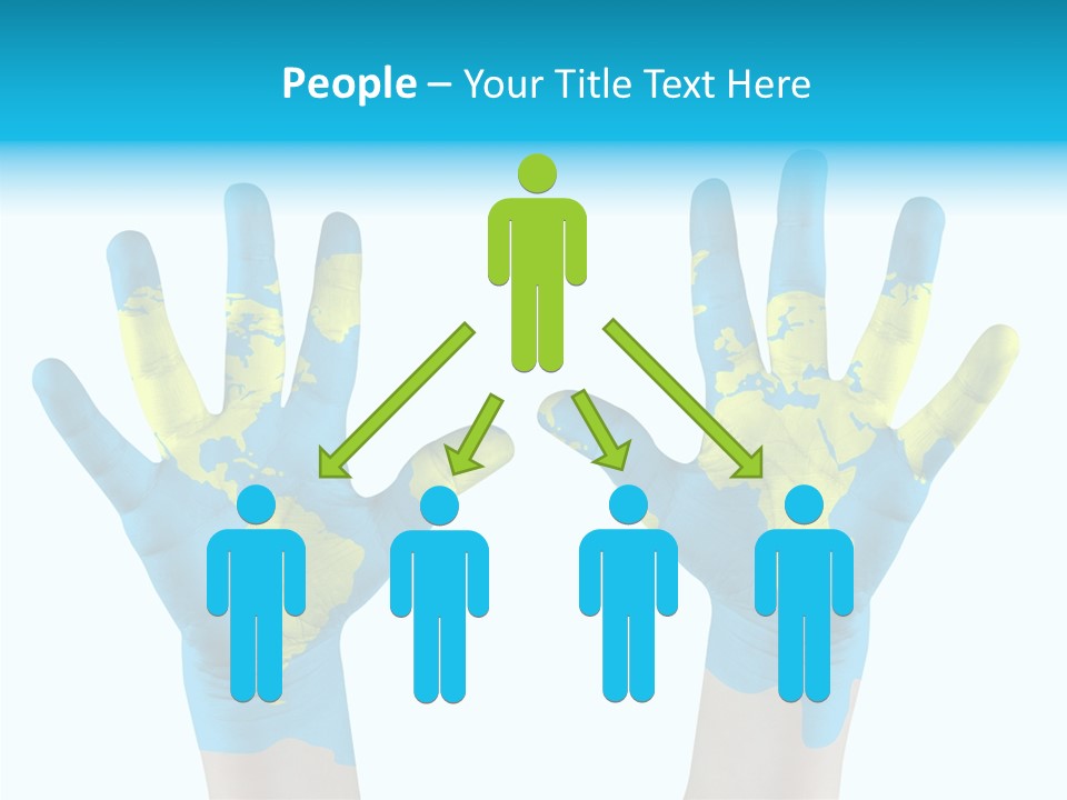 Green Cupped Hands Cartography PowerPoint Template