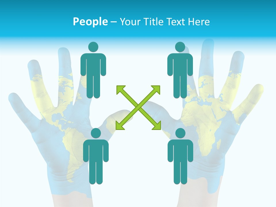 Green Cupped Hands Cartography PowerPoint Template