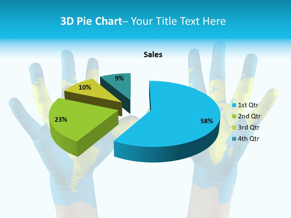 Green Cupped Hands Cartography PowerPoint Template