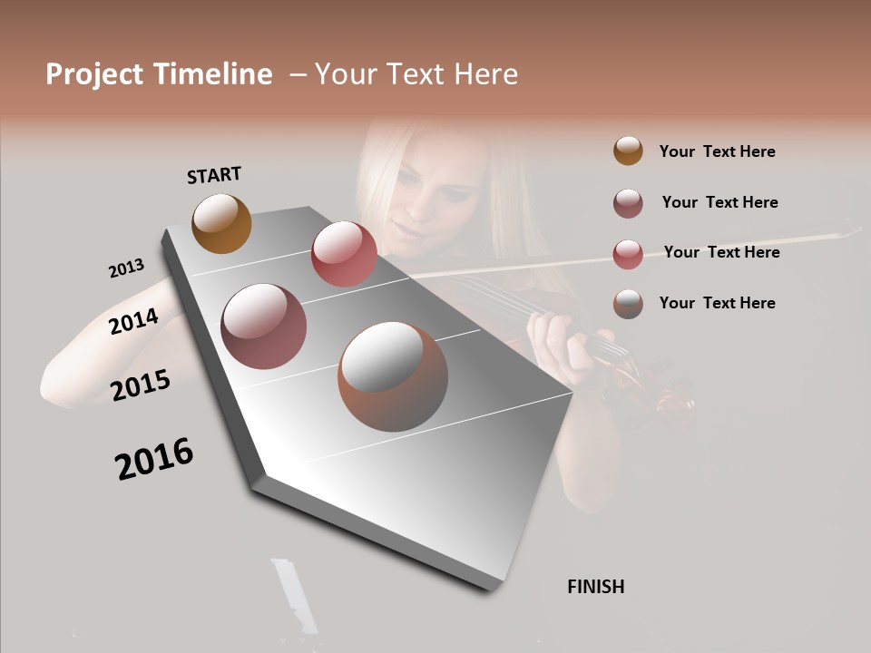 Artistic Blonde Caucasian PowerPoint Template