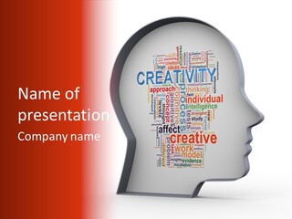 Wordcloud Illustration Cognitive PowerPoint Template