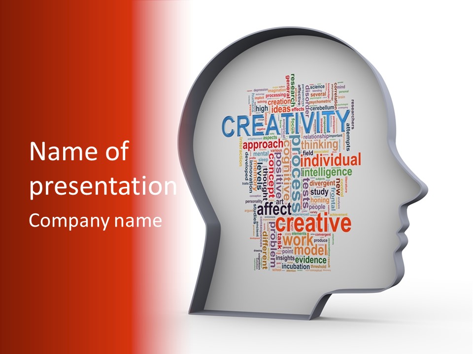 Wordcloud Illustration Cognitive PowerPoint Template