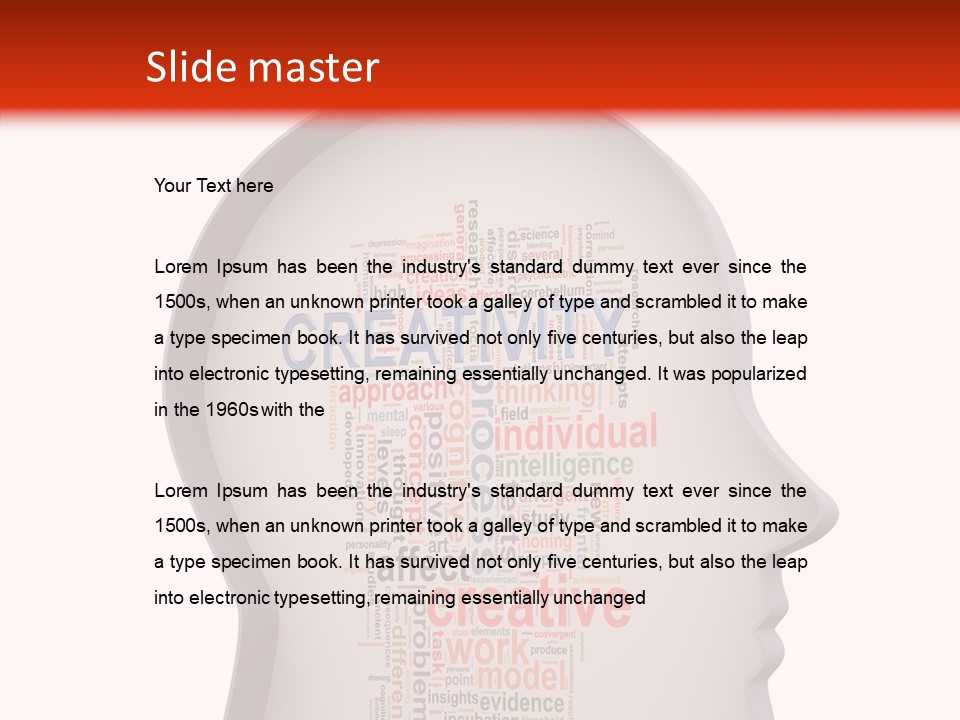 Wordcloud Illustration Cognitive PowerPoint Template