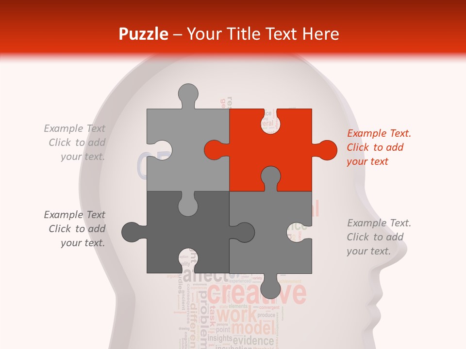 Wordcloud Illustration Cognitive PowerPoint Template