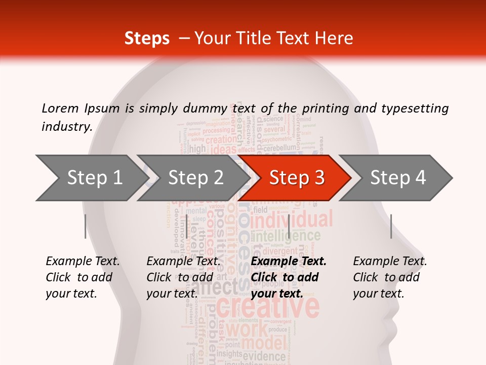 Wordcloud Illustration Cognitive PowerPoint Template
