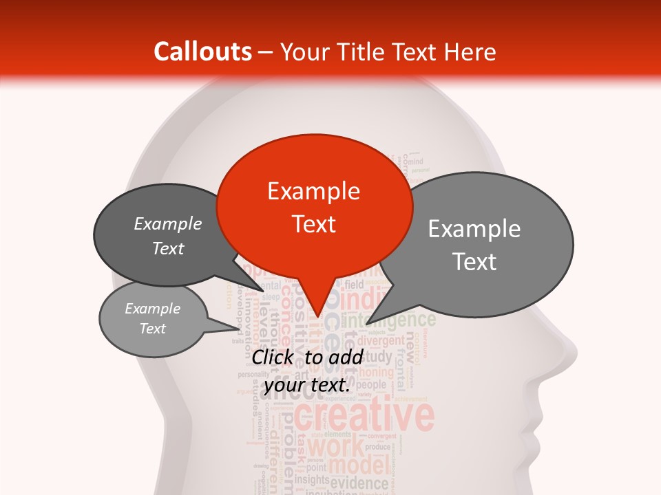 Wordcloud Illustration Cognitive PowerPoint Template