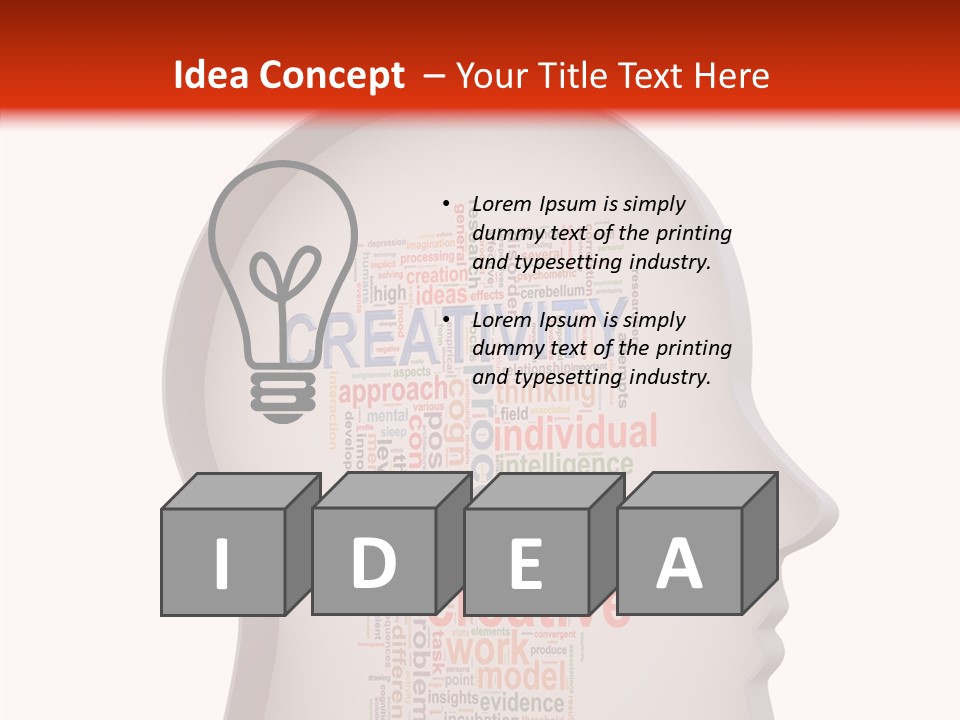 Wordcloud Illustration Cognitive PowerPoint Template