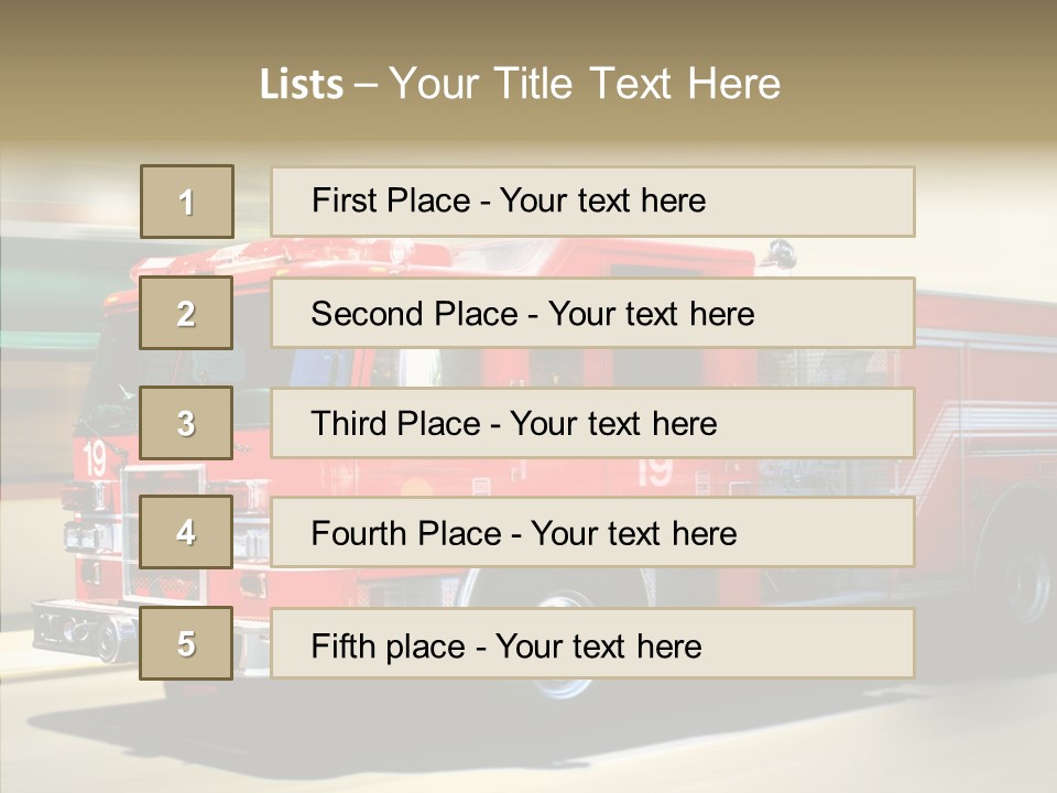 Safety Firetruck Blur PowerPoint Template