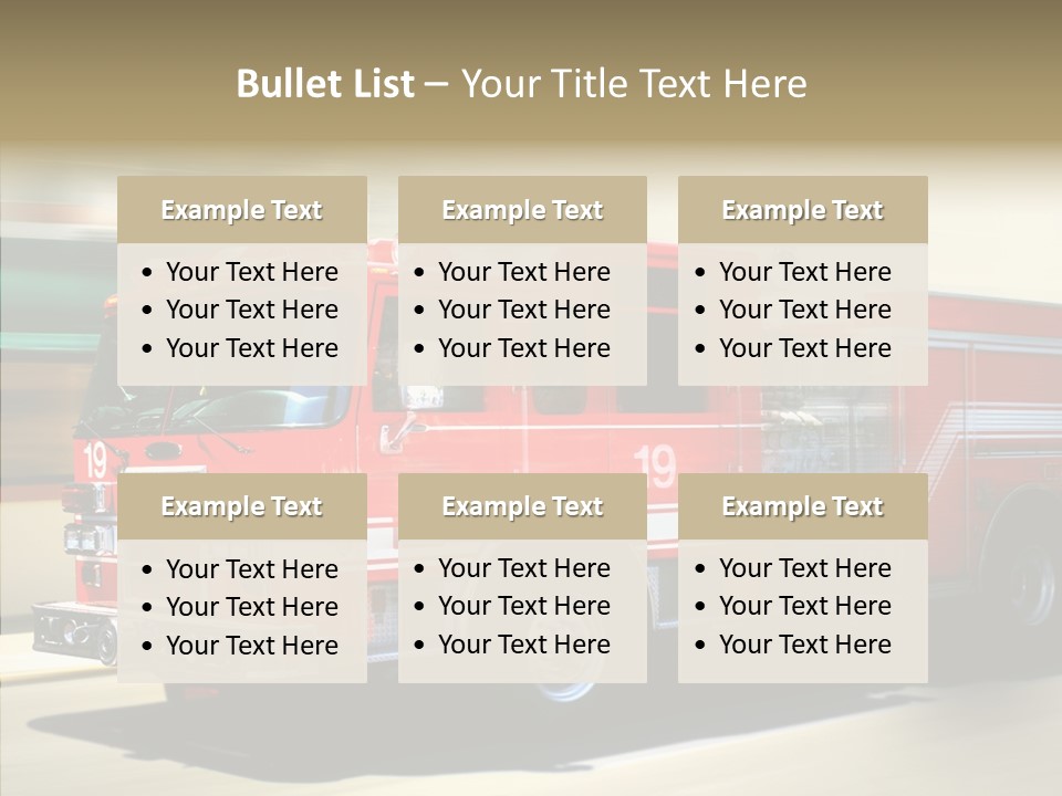 Safety Firetruck Blur PowerPoint Template