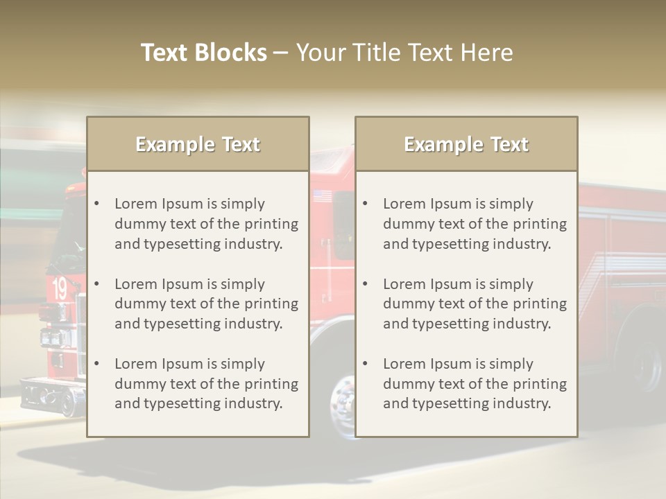 Safety Firetruck Blur PowerPoint Template