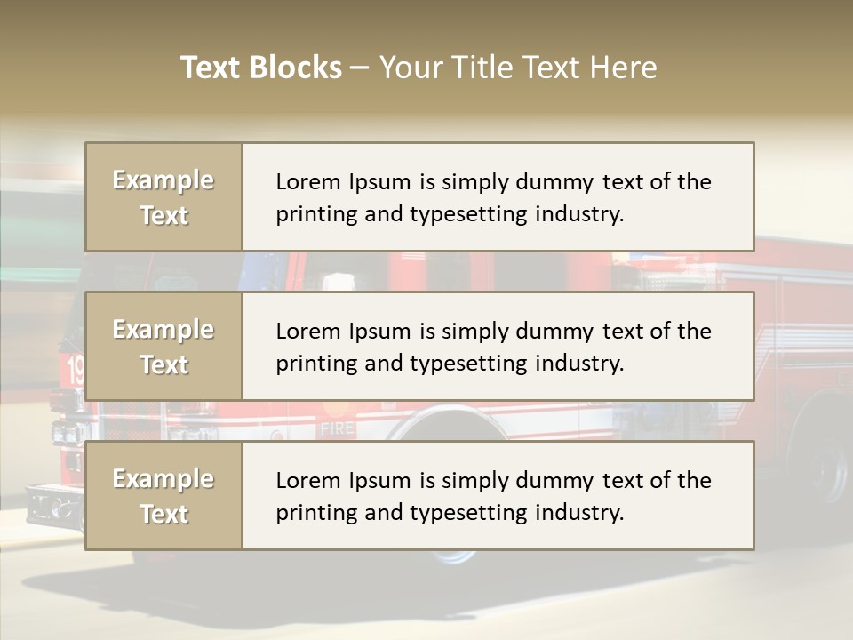 Safety Firetruck Blur PowerPoint Template
