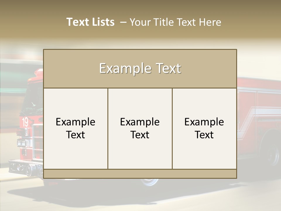 Safety Firetruck Blur PowerPoint Template