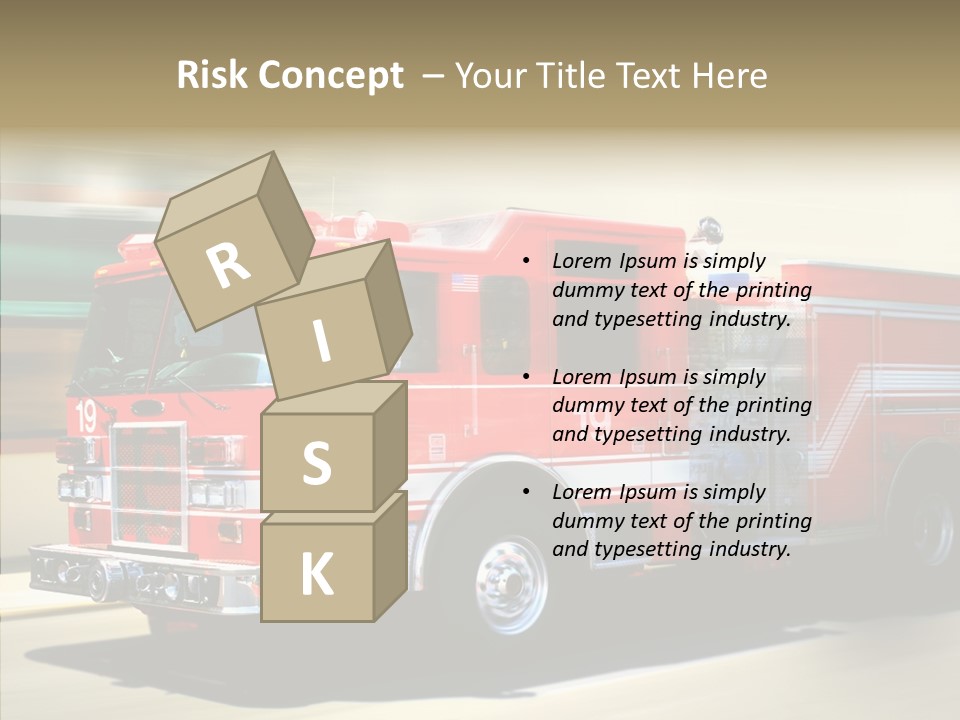 Safety Firetruck Blur PowerPoint Template