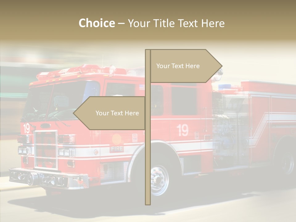 Safety Firetruck Blur PowerPoint Template