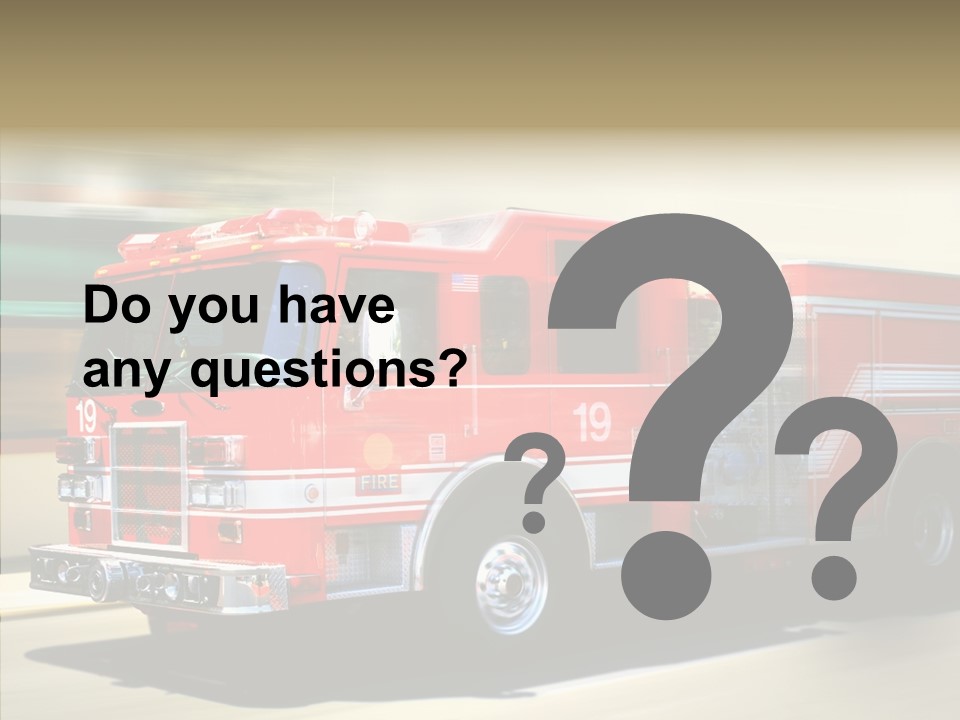 Safety Firetruck Blur PowerPoint Template