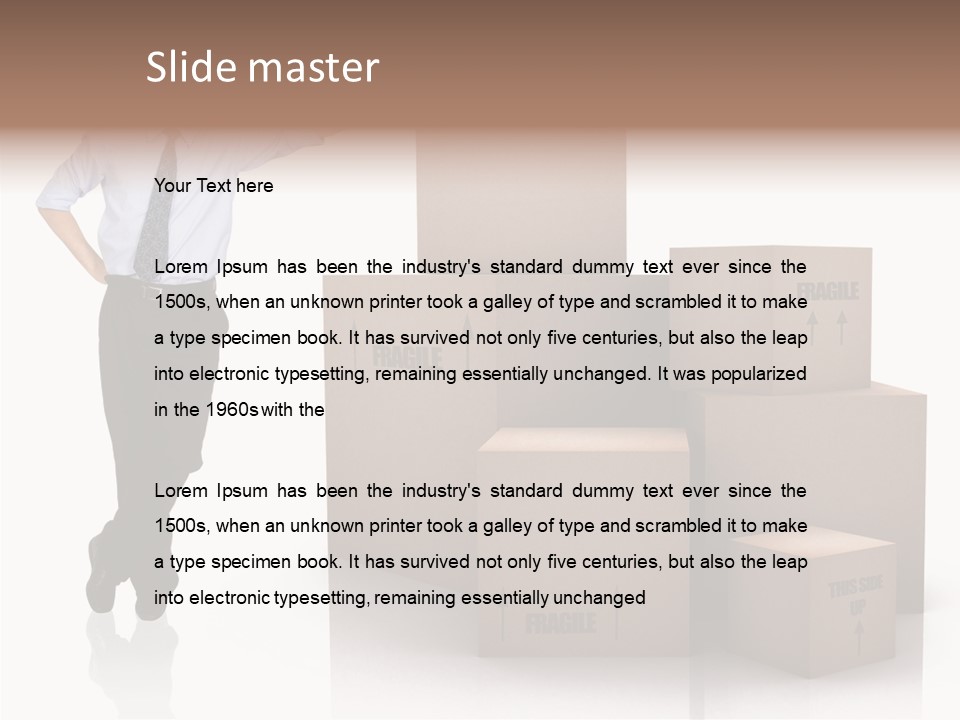 Upwards Shipment Standing PowerPoint Template