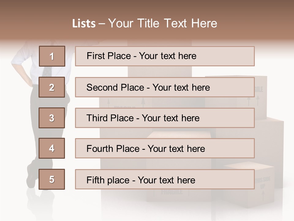 Upwards Shipment Standing PowerPoint Template