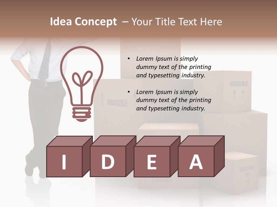 Upwards Shipment Standing PowerPoint Template