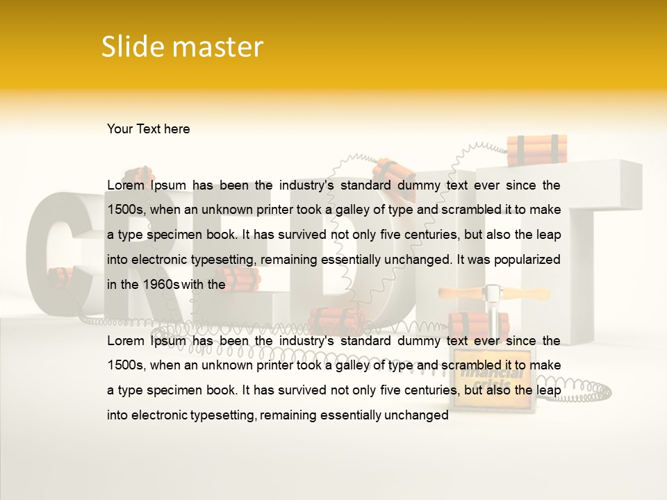 Destruction Bank Black PowerPoint Template