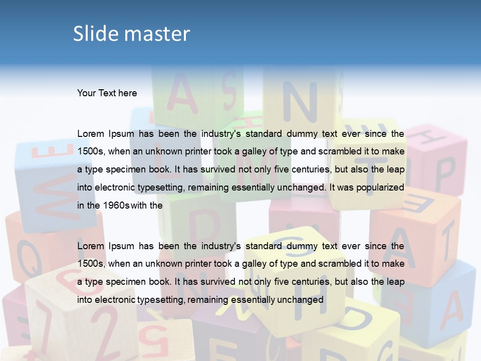 Game Alphabet Wooden PowerPoint Template