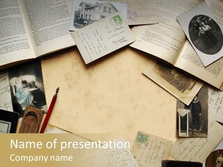 Correspondence Words Memories PowerPoint Template