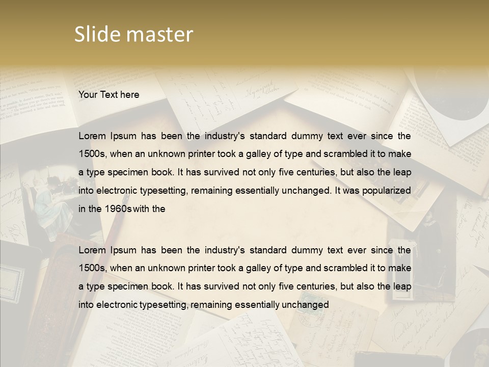 Correspondence Words Memories PowerPoint Template