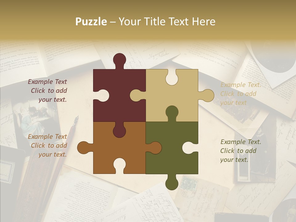 Correspondence Words Memories PowerPoint Template