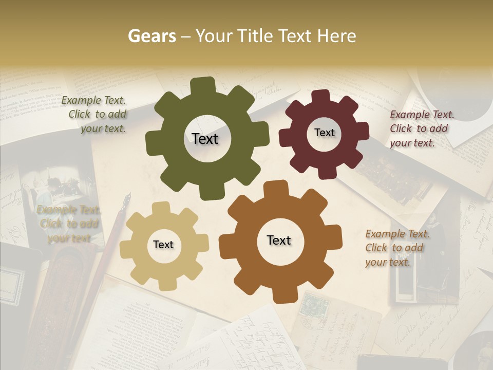 Correspondence Words Memories PowerPoint Template