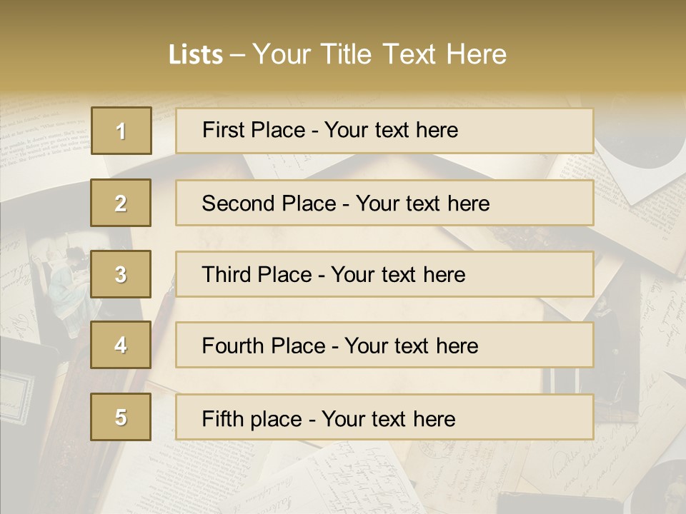 Correspondence Words Memories PowerPoint Template
