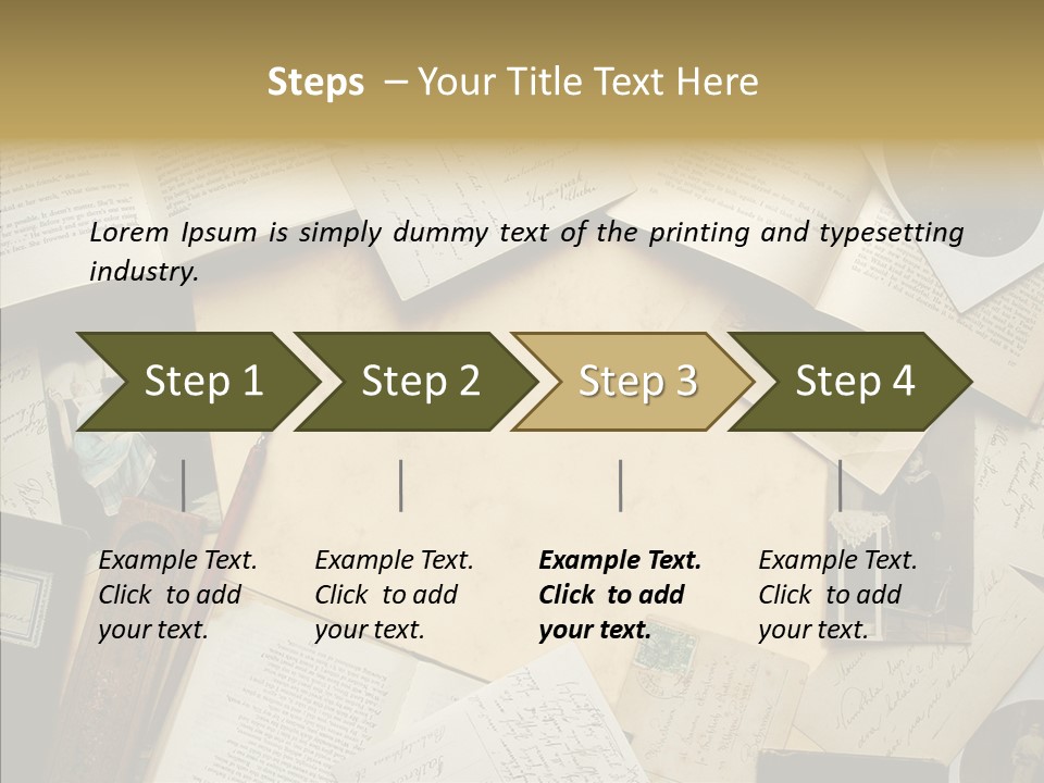 Correspondence Words Memories PowerPoint Template