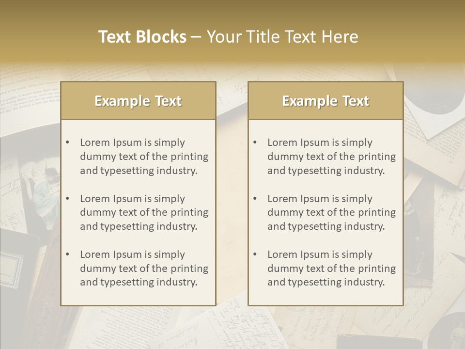 Correspondence Words Memories PowerPoint Template