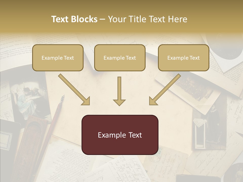 Correspondence Words Memories PowerPoint Template