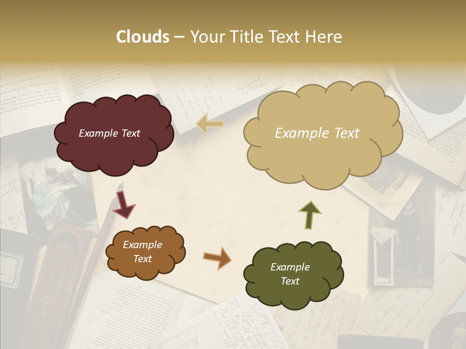 Correspondence Words Memories PowerPoint Template