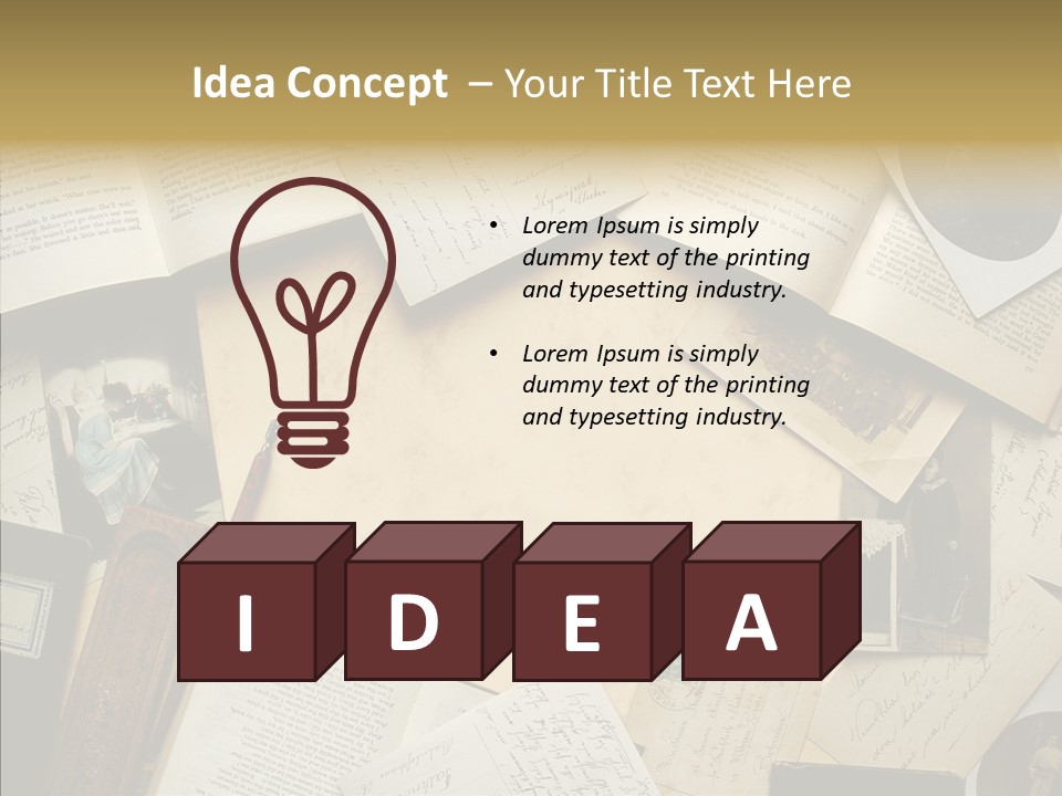 Correspondence Words Memories PowerPoint Template