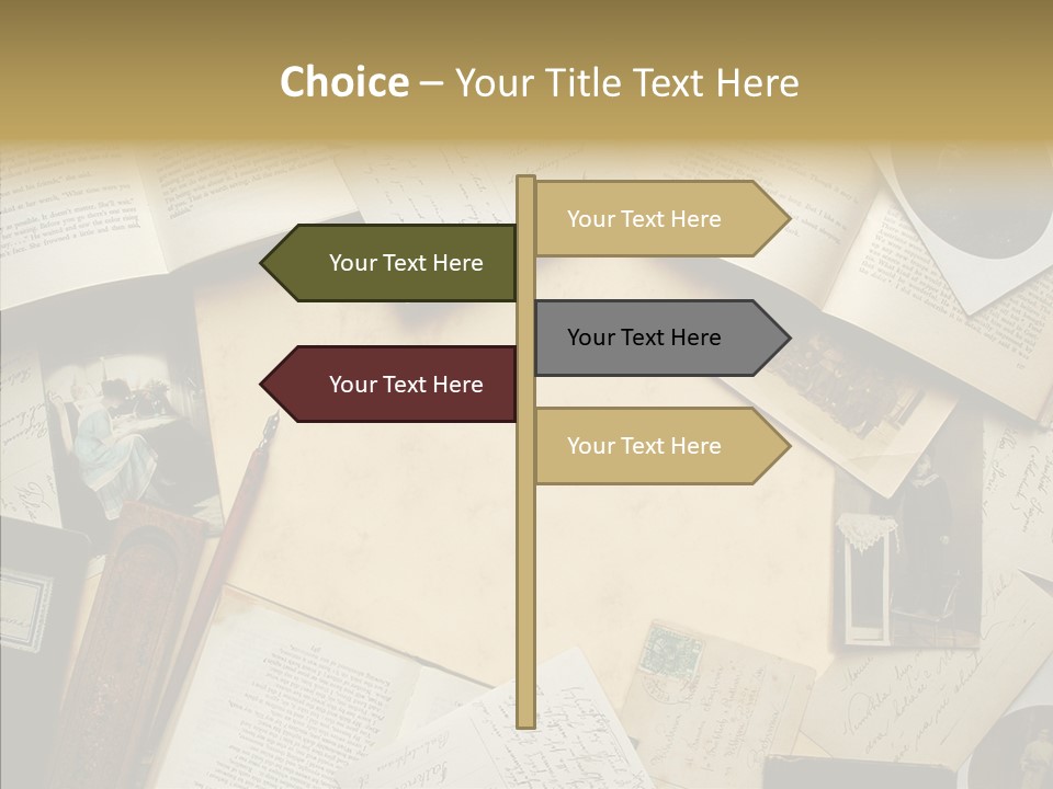 Correspondence Words Memories PowerPoint Template