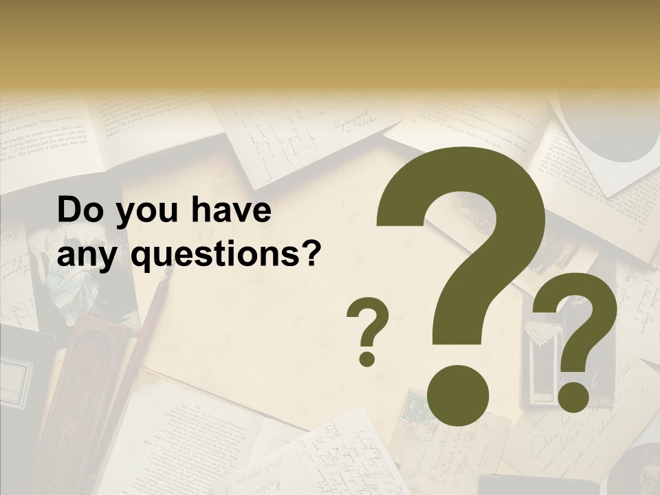 Correspondence Words Memories PowerPoint Template