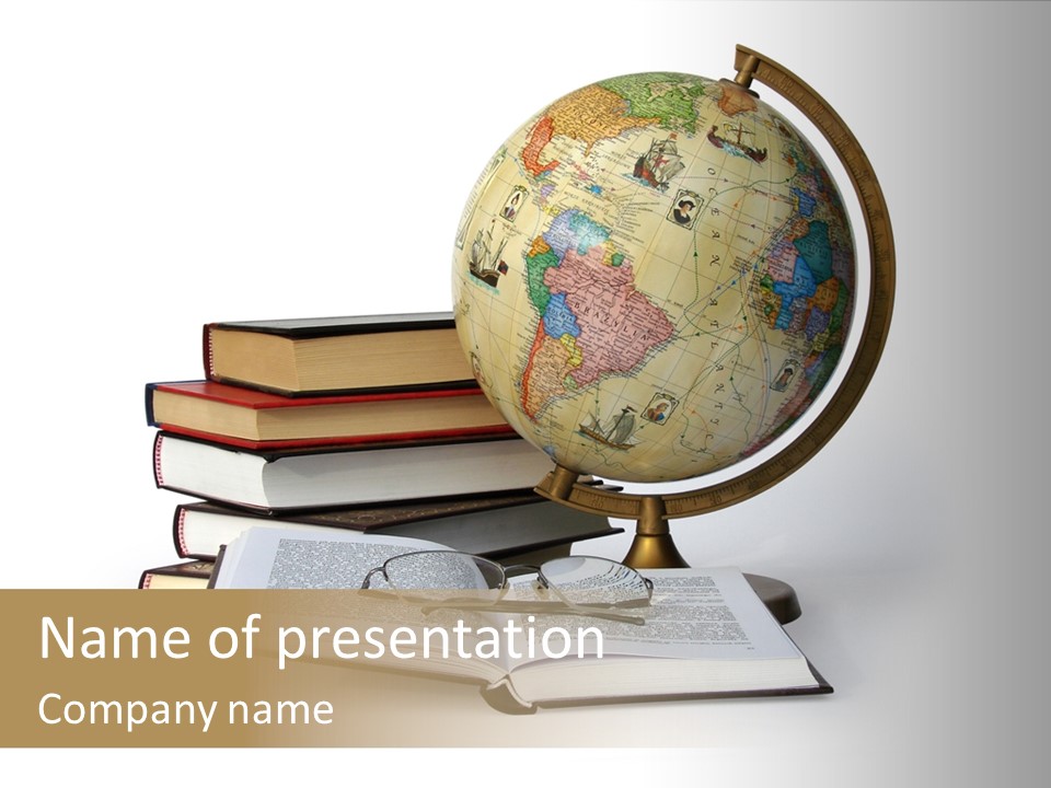 Bookcase Information Earth PowerPoint Template