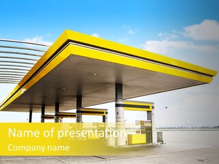 Village Gasoline Vehicle PowerPoint Template