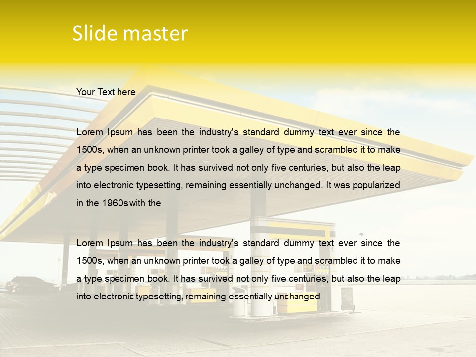 Village Gasoline Vehicle PowerPoint Template