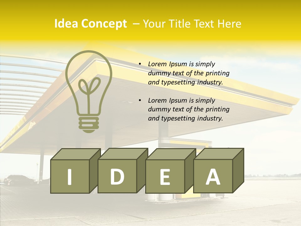 Village Gasoline Vehicle PowerPoint Template