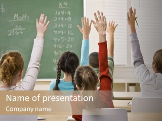 Teacher And Students PowerPoint Template