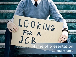 Confusion Economy Man PowerPoint Template