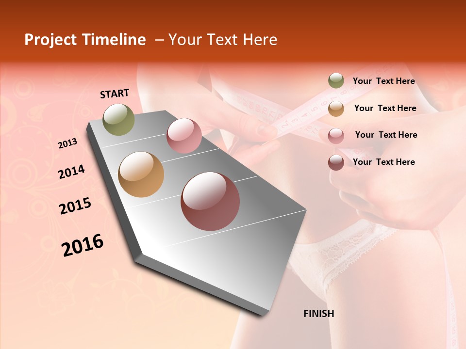 Line Cellulite Calories PowerPoint Template