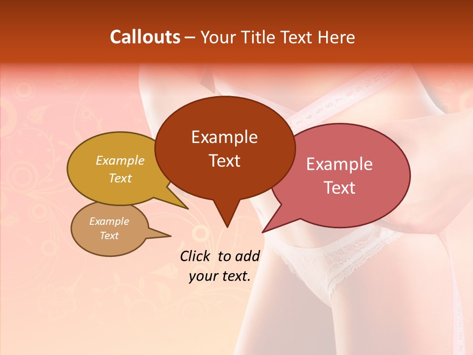 Line Cellulite Calories PowerPoint Template