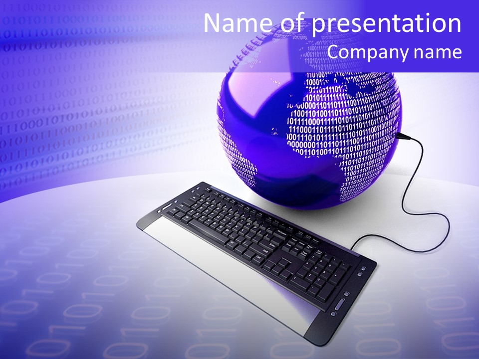 Code Earth Continents PowerPoint Template